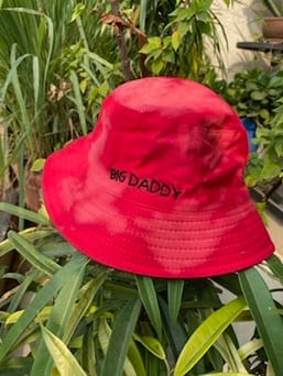 Red big daddy bucket hat