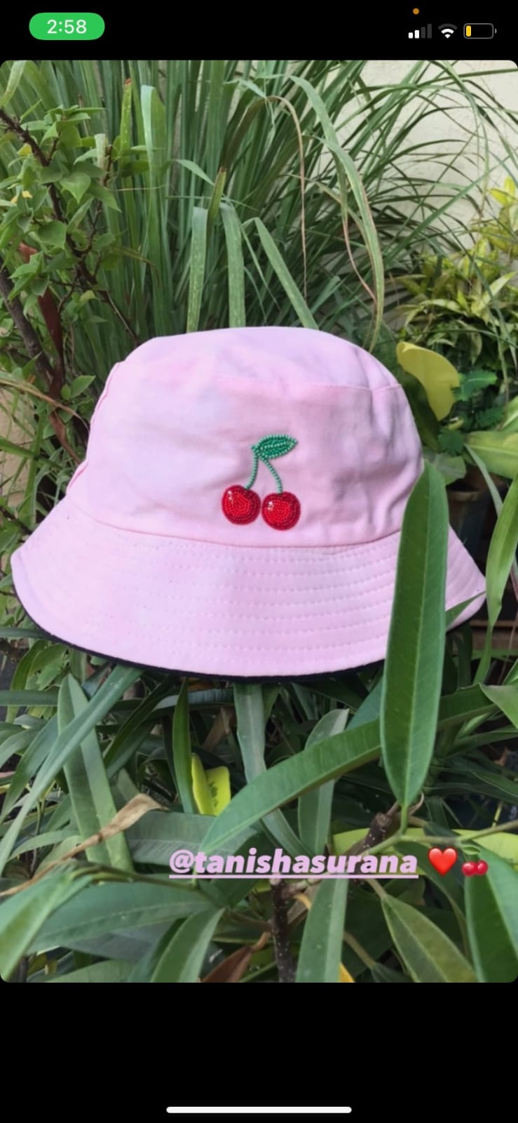 PINK CHERRY BUCKET HAT