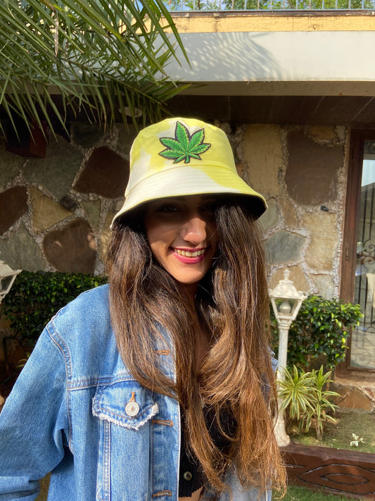 weed leaf bucket hat