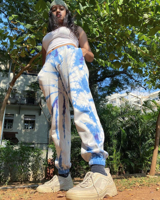 BLUEBERRY ICE TIE DYE TRACK PANTS